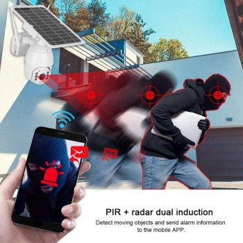 WESTON 太陽能高清無線網絡攝像機 白色 Solar Panel 4G/WIFI 4MP IP Camera Q5